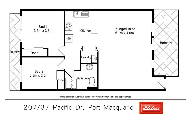 Floorplan of Homely unit listing, 207/37 Pacific Drive, Port Macquarie NSW 2444