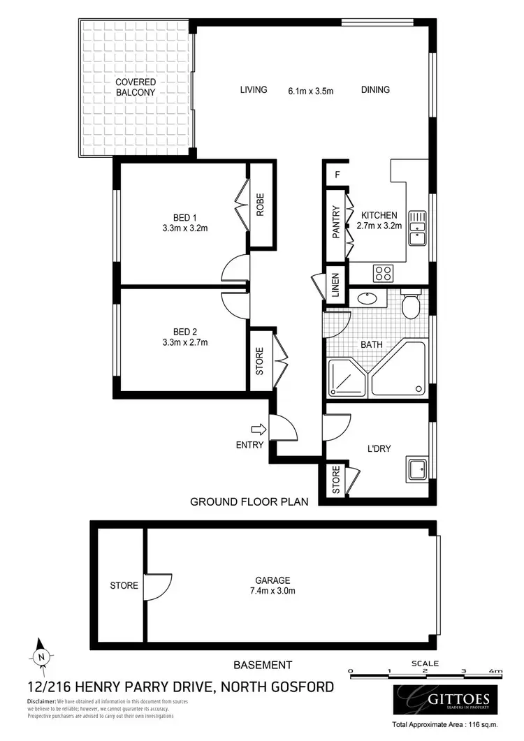 Floorplan of Homely unit listing, 12/216-218 Henry Parry Drive, North Gosford NSW 2250