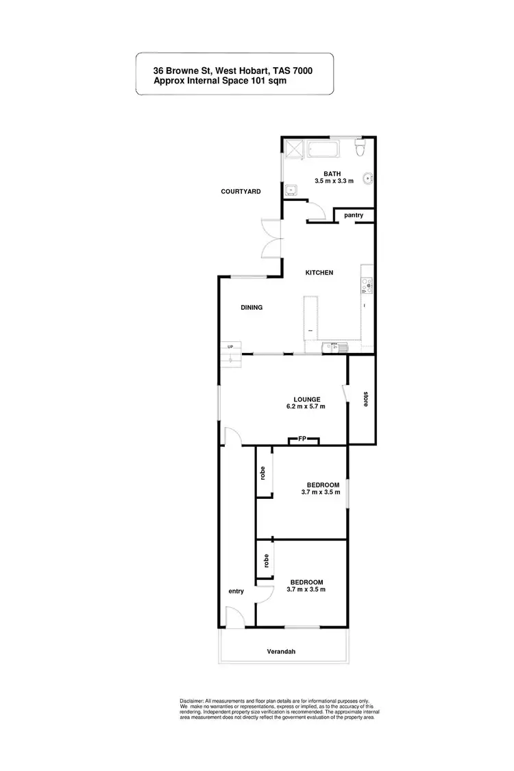 Floorplan of Homely house listing, 36 Browne Street, West Hobart TAS 7000