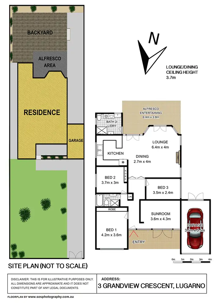 Floorplan of Homely house listing, 3 Grandview Crescent, Lugarno NSW 2210