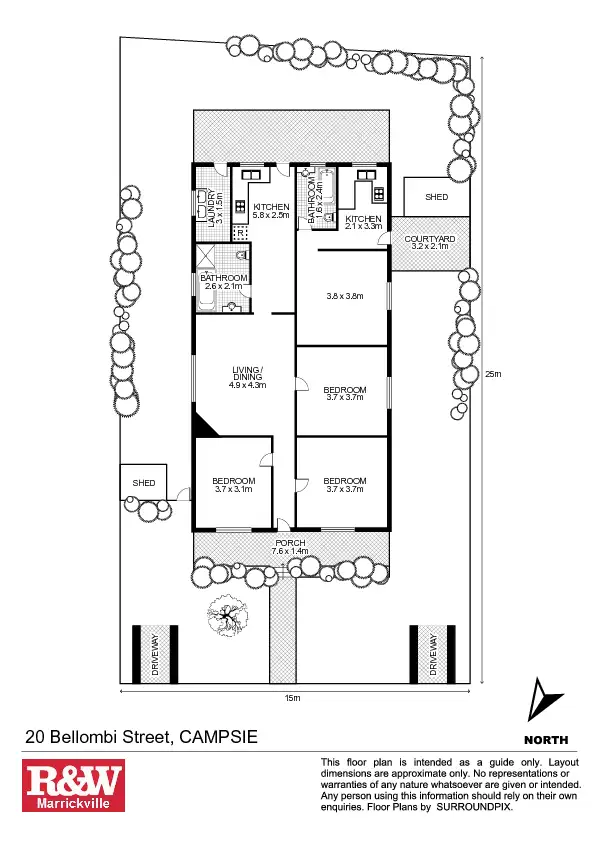 Floorplan of Homely house listing, 20 Bellombi Street, Campsie NSW 2194