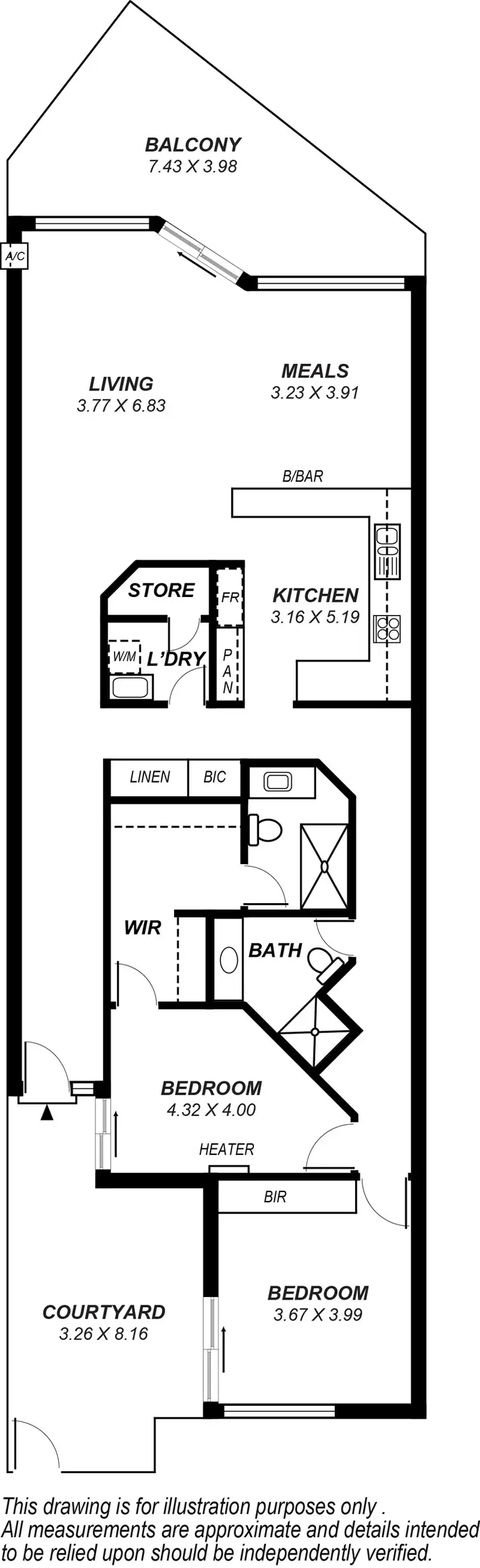 Floorplan of Homely unit listing, 7/399 Halifax Street, Adelaide SA 5000