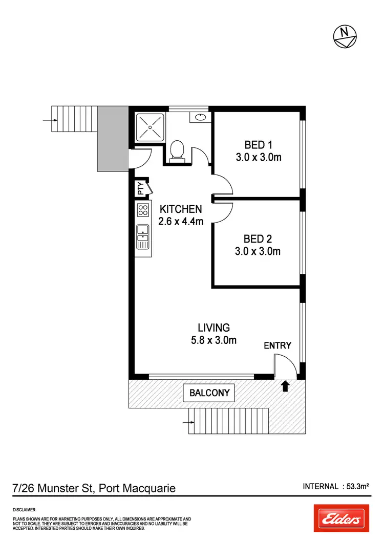 Floorplan of Homely unit listing, 7/26 Munster Street, Port Macquarie NSW 2444