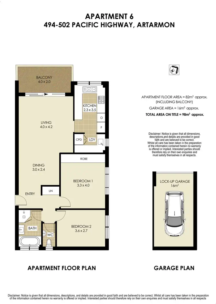 Floorplan of Homely unit listing, 6/494-502 Pacific Highway, Artarmon NSW 2064
