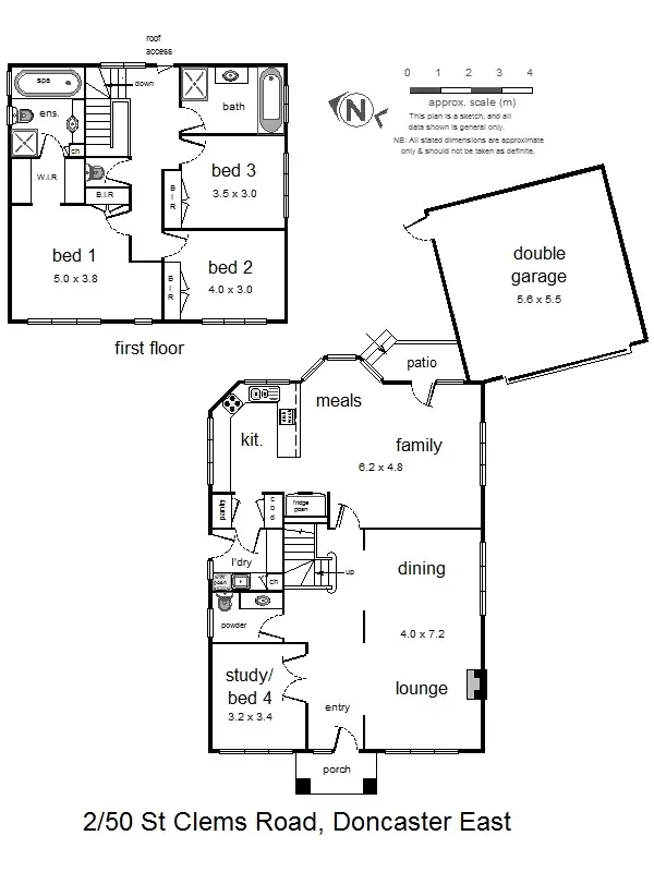 Floorplan of Homely townhouse listing, 2/50 St Clems Road, Doncaster East VIC 3109