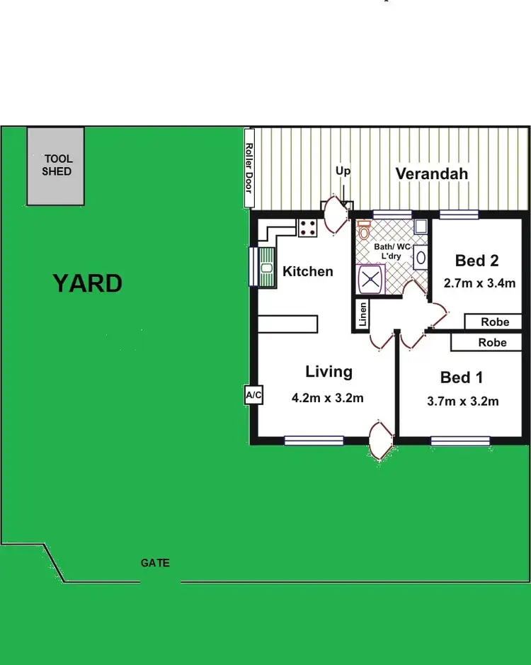 Floorplan of Homely unit listing, 1/42 George, Norwood SA 5067