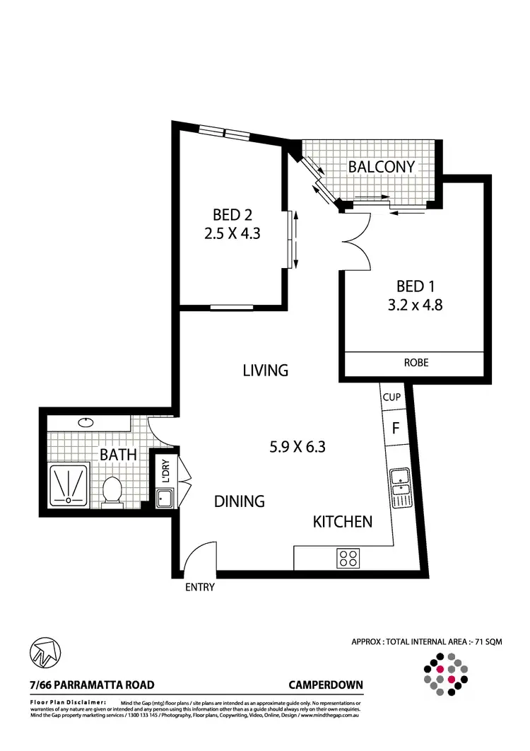Floorplan of Homely apartment listing, 7/66-70 Parramatta Road (Entry via Arundel Street), Camperdown NSW 2050