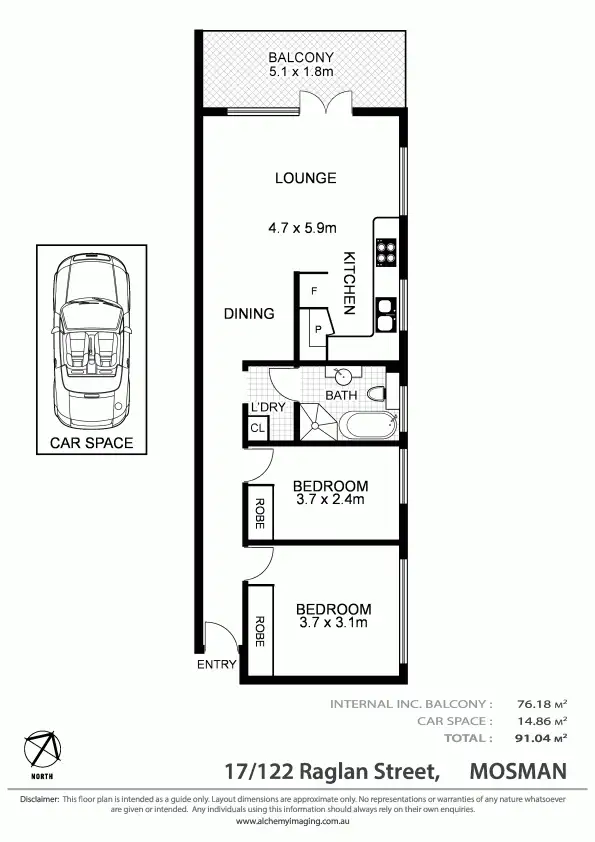 Floorplan of Homely apartment listing, 17/122 Raglan Street, Mosman NSW 2088