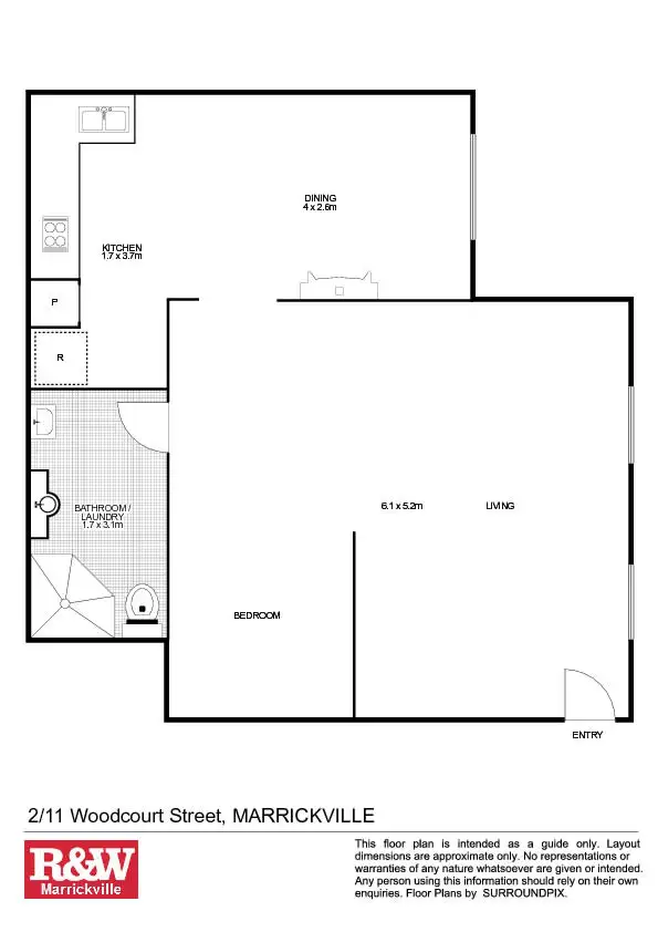 Floorplan of Homely unit listing, 2/11 Woodcourt Street, Marrickville NSW 2204