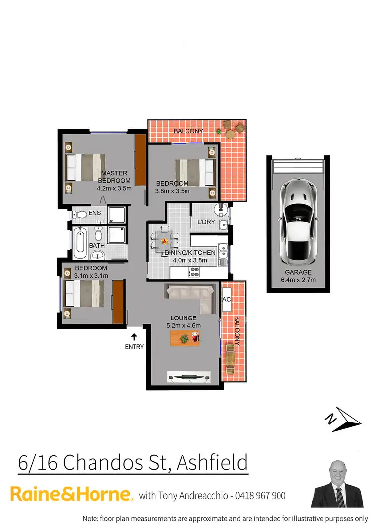 Floorplan of Homely unit listing, 6/16 Chandos Street, Ashfield NSW 2131