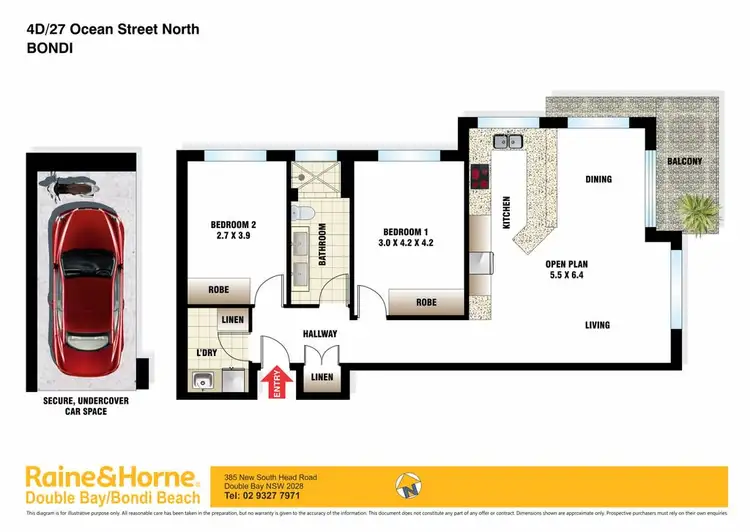 Floorplan of Homely apartment listing, 4D/27 Ocean Street North, Bondi NSW 2026