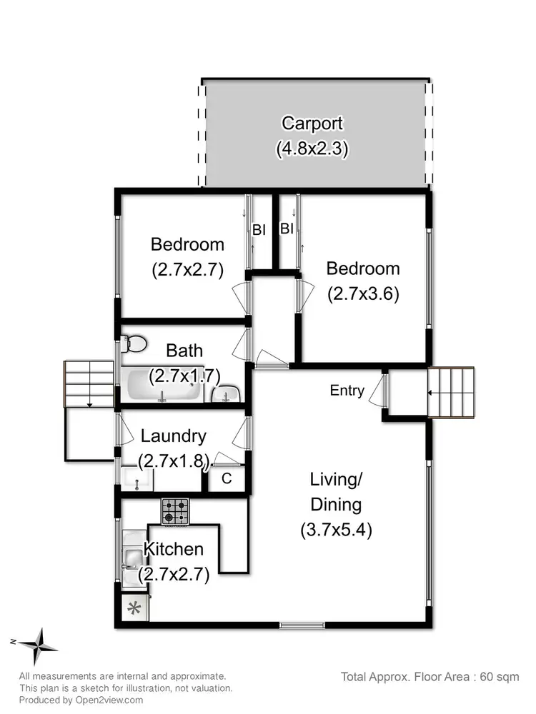 Floorplan of Homely house listing, Unit 1 of 158B Roslyn Avenue, Blackmans Bay TAS 7052