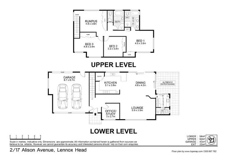 Floorplan of Homely semi-detached listing, 2/17 Alison Avenue, Lennox Head NSW 2478