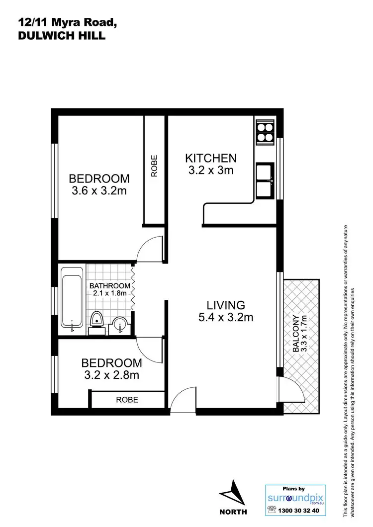 Floorplan of Homely apartment listing, 12/11 Myra Road, Dulwich Hill NSW 2203