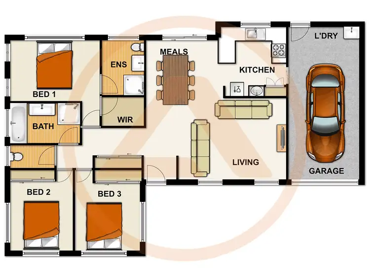 Floorplan of Homely semi-detached listing, 86A Meridian Way, Beaudesert QLD 4285