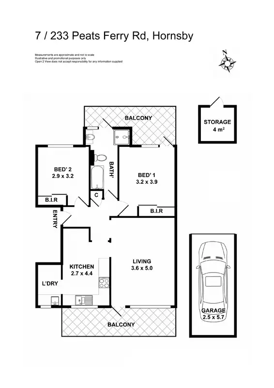 Floorplan of Homely unit listing, 7/223 Peats Ferry Road, Hornsby NSW 2077