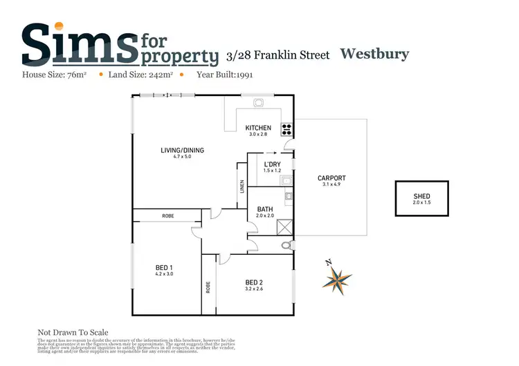 Floorplan of Homely house listing, 3/28 Franklin Street, Westbury TAS 7303