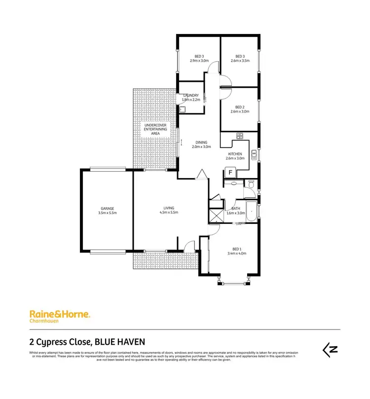 Floorplan of Homely house listing, 2 Cypress Close, Blue Haven NSW 2262