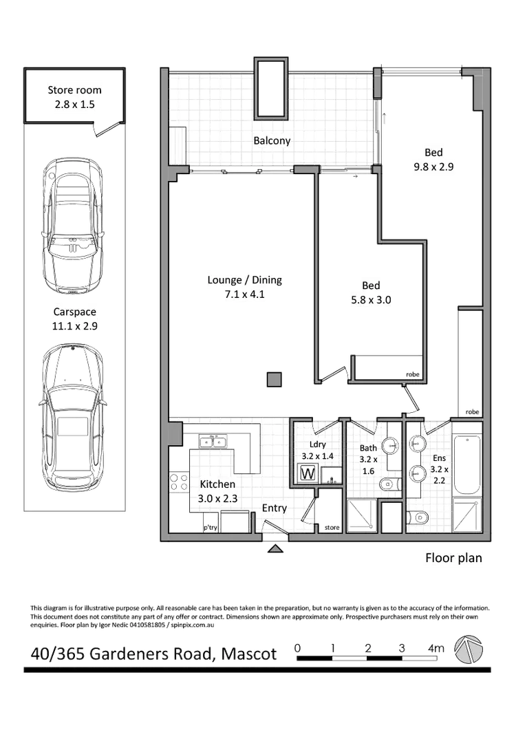 Floorplan of Homely apartment listing, 40/635 Gardeners Road, Mascot NSW 2020