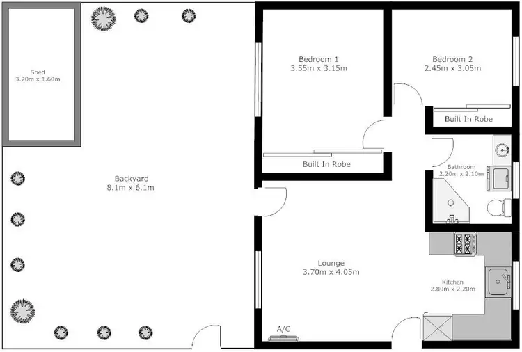 Floorplan of Homely unit listing, 1/39 Stonehouse Avenue (unit is on Curzon St), Camden Park SA 5038