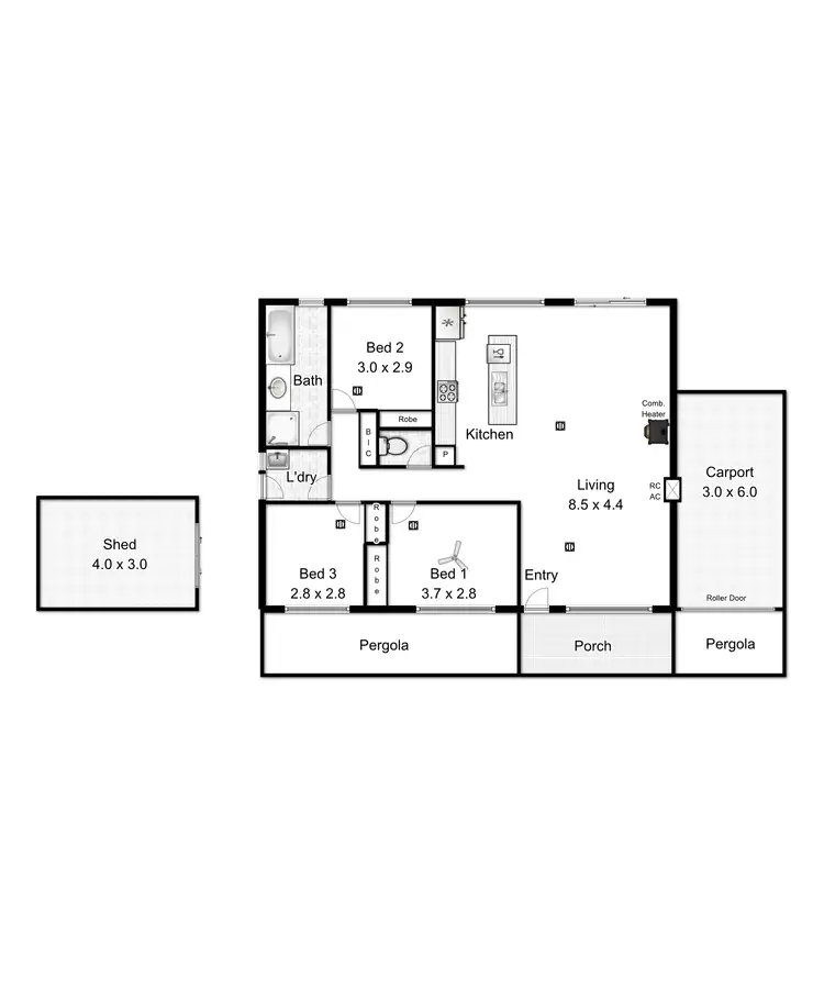 Floorplan of Homely house listing, 1 Holt Court, Trott Park SA 5158