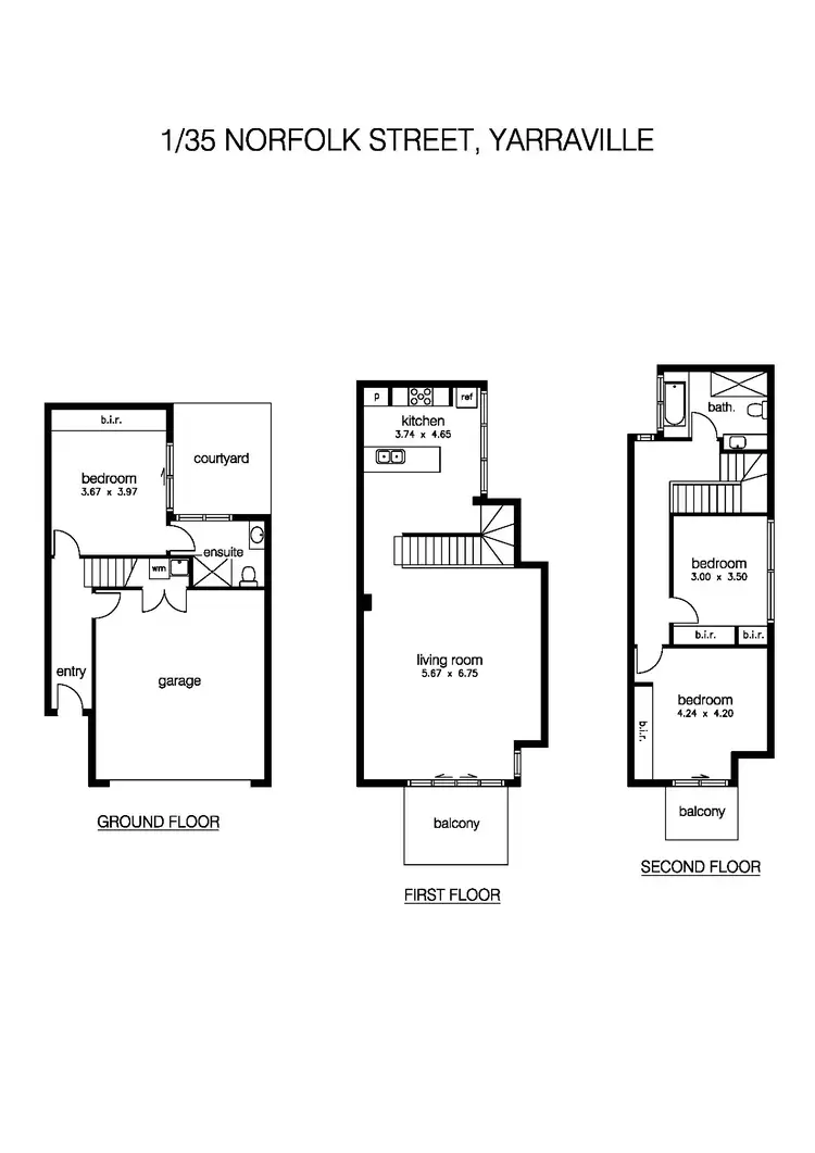 Floorplan of Homely townhouse listing, 1/35 Norfolk Street, Yarraville VIC 3013