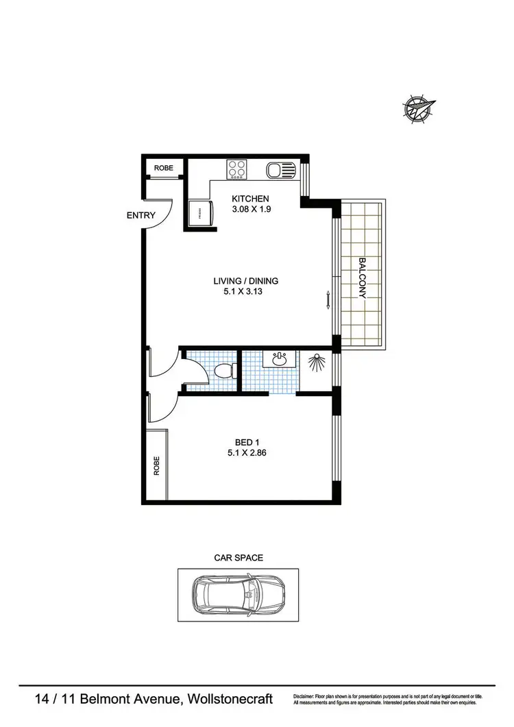 Floorplan of Homely apartment listing, 14/11 Belmont Ave, Wollstonecraft NSW 2065