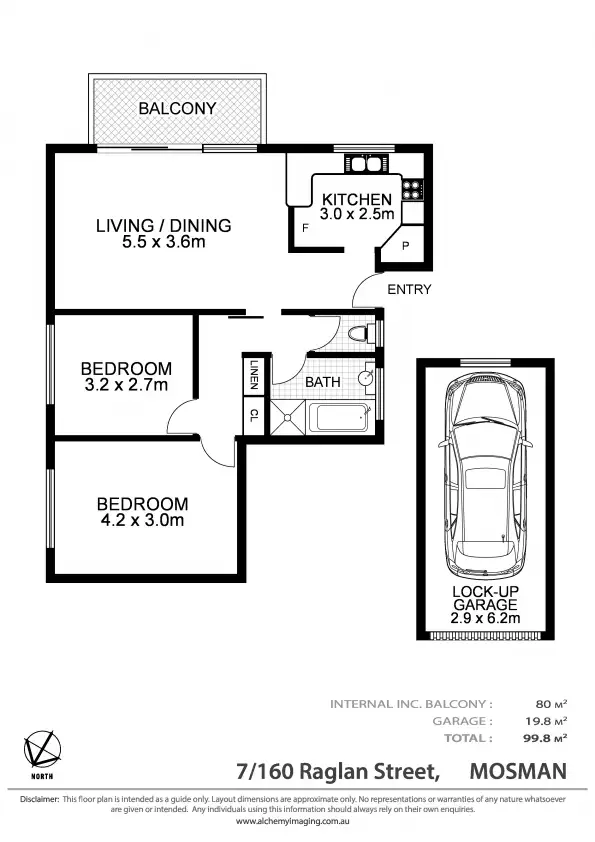 Floorplan of Homely unit listing, 7/160 Raglan Street, Mosman NSW 2088