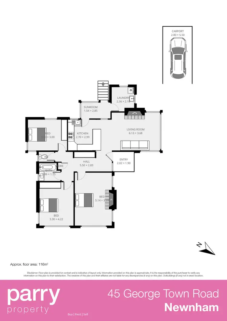 Floorplan of Homely house listing, 45 George Town Road, Newnham TAS 7248
