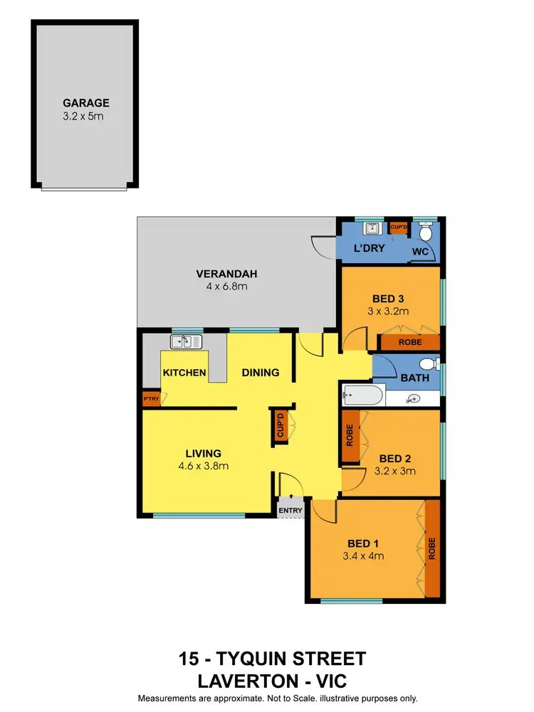 Floorplan of Homely house listing, 15 Tyquin Street, Laverton VIC 3028