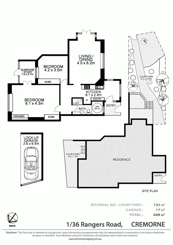 Floorplan of Homely apartment listing, 1/36 Rangers Road, Cremorne NSW 2090