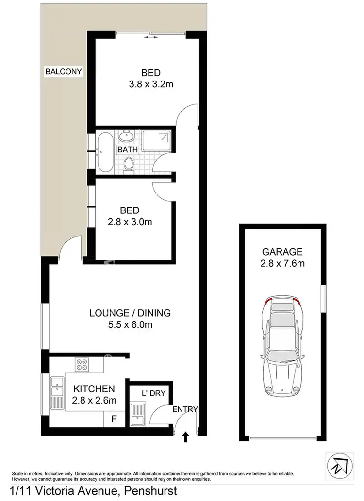 Floorplan of Homely unit listing, 1/11 Victoria Avenue, Penshurst NSW 2222