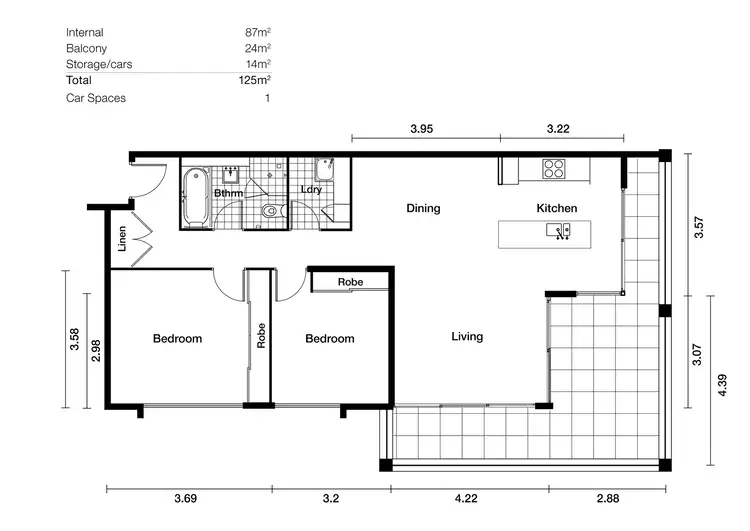 Floorplan of Homely unit listing, 401/53 Crown Street, Wollongong NSW 2500