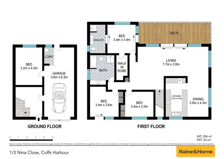 Floorplan of Homely townhouse listing, 1/3 Nina Close, Coffs Harbour NSW 2450