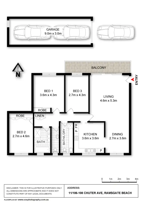 Floorplan of Homely unit listing, 11/106 Chuter Avenue, Ramsgate Beach NSW 2217
