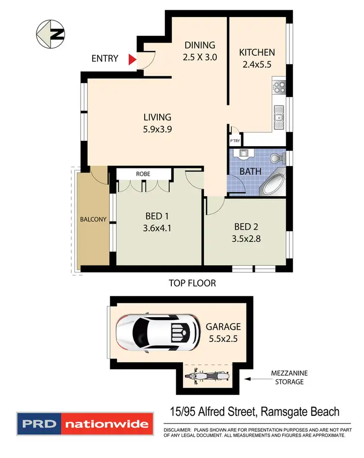 Floorplan of Homely unit listing, 15/95 Alfred Street, Ramsgate Beach NSW 2217
