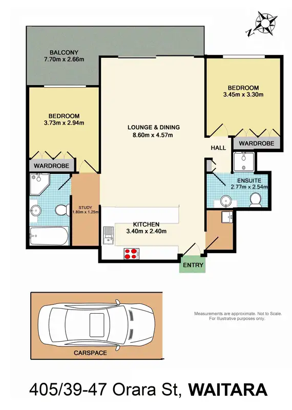 Floorplan of Homely apartment listing, 405/39-47 Orara Street, Waitara NSW 2077