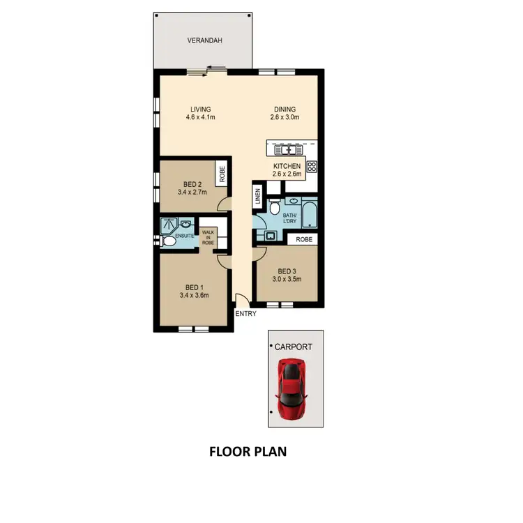 Floorplan of Homely unit listing, 15/7 Hugh Court, Bakewell NT 832