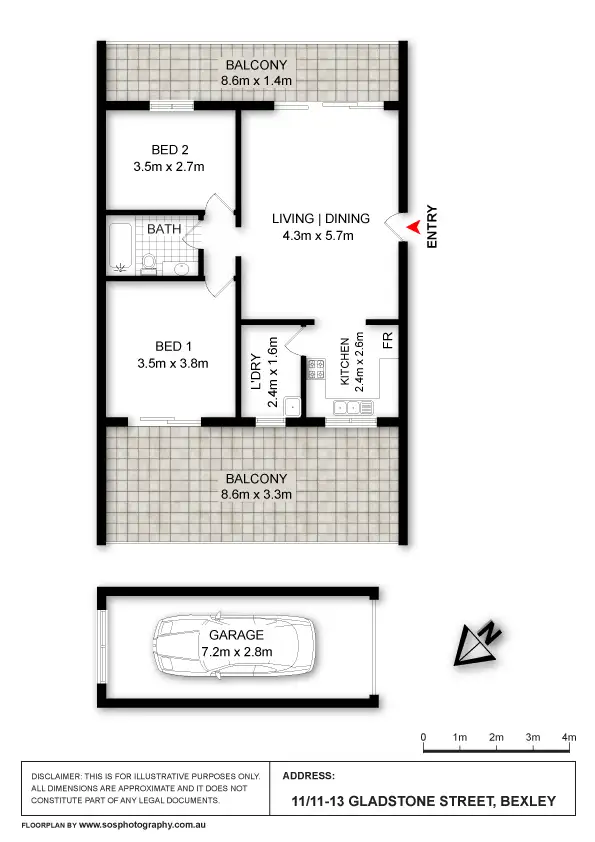 Floorplan of Homely unit listing, 11/11-13 Gladstone Street, Bexley NSW 2207