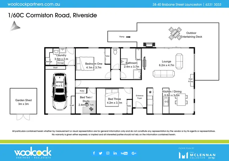 Floorplan of Homely townhouse listing, 1/60c Cormiston Road, Riverside TAS 7250