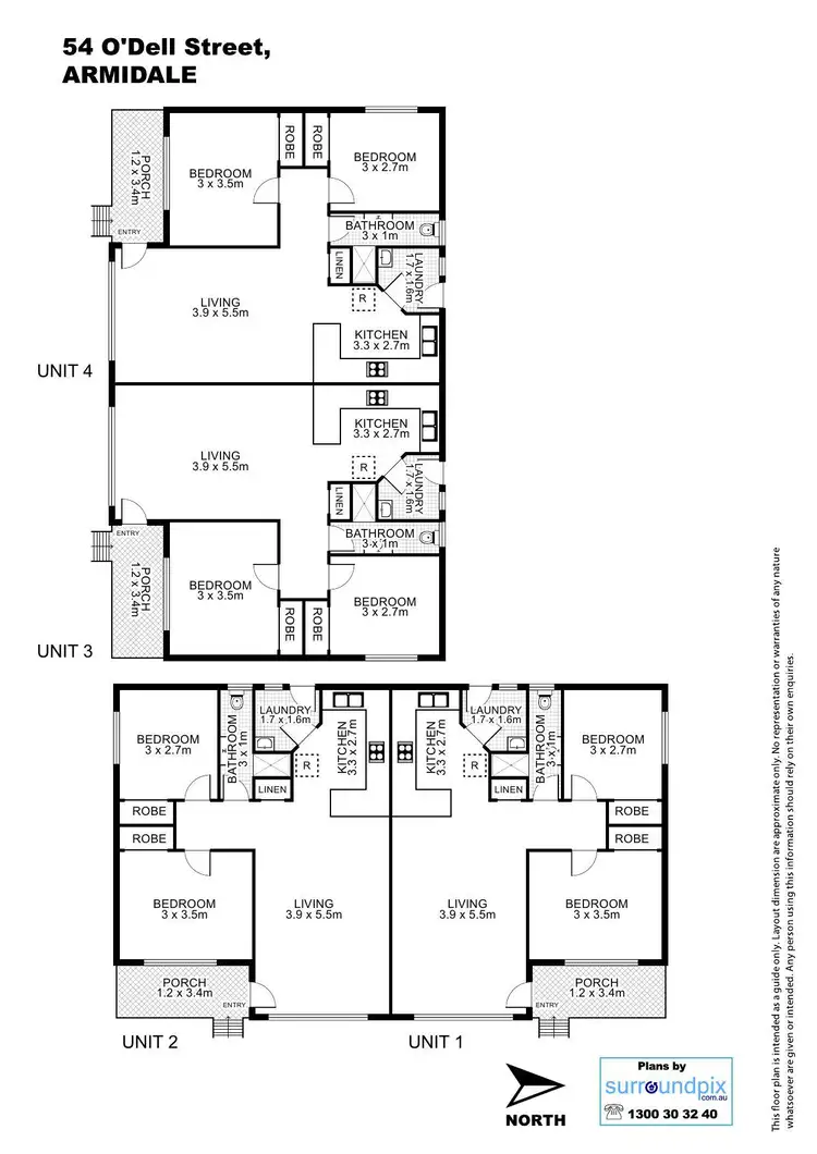 Floorplan of Homely block of units listing, 54 O'Dell Street, Armidale NSW 2350