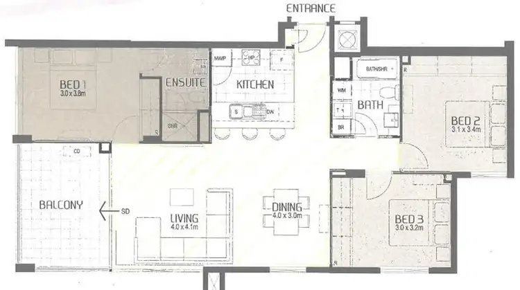 Floorplan of Homely apartment listing, 8/208 Adelaide Terrace, East Perth WA 6004