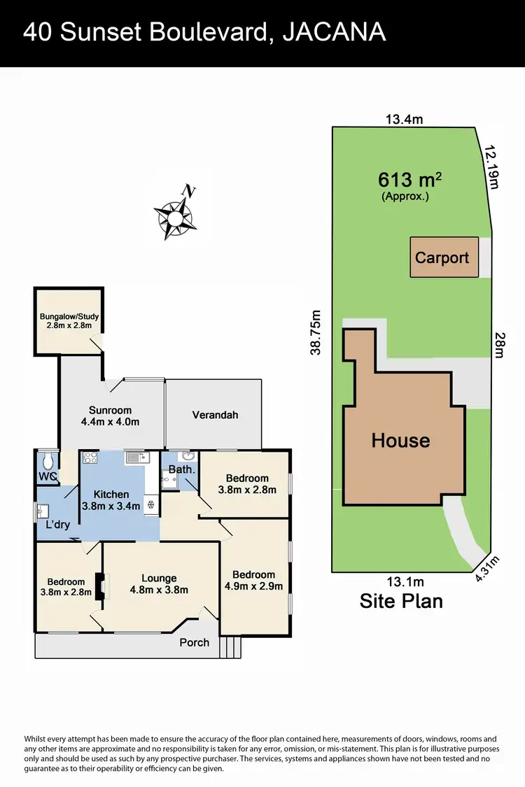 Floorplan of Homely house listing, 40 Sunset Boulevard, Jacana VIC 3047