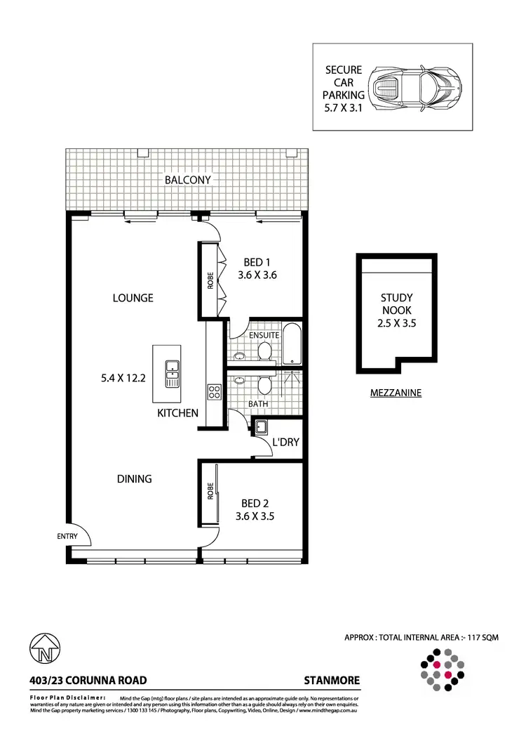 Floorplan of Homely apartment listing, 403/23 Corunna Road, Stanmore NSW 2048