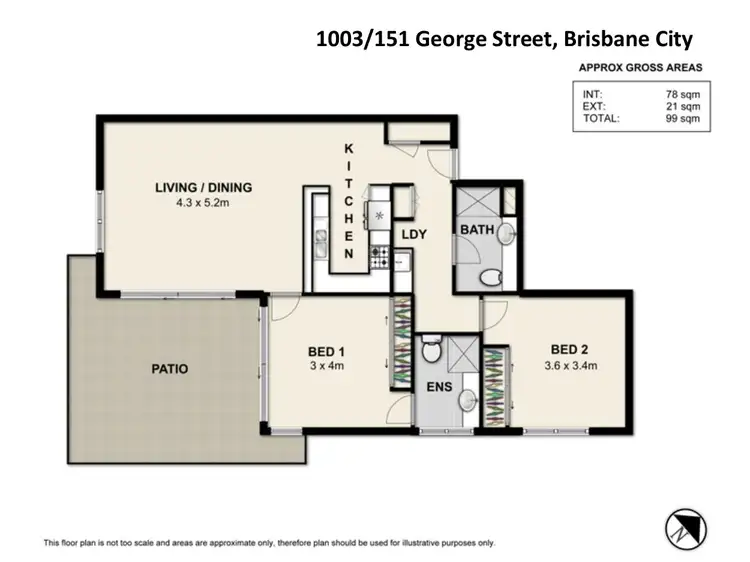 Floorplan of Homely apartment listing, 1003/151 George Street, Brisbane City QLD 4000