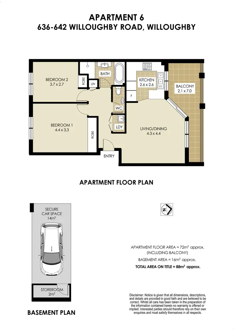 Floorplan of Homely unit listing, 6/636 Willoughby Road, Willoughby NSW 2068