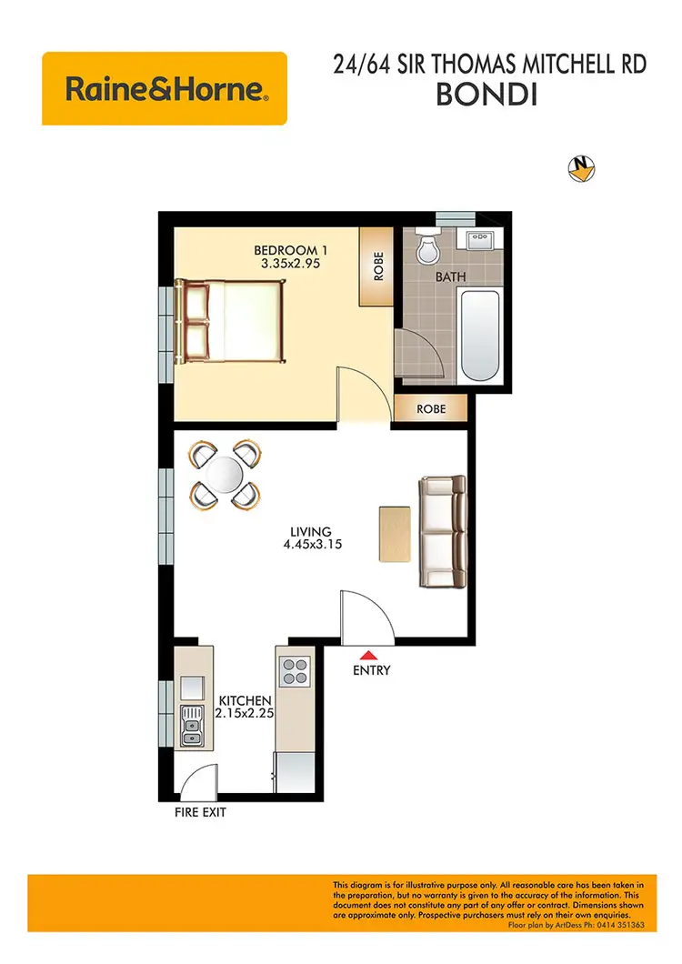 Floorplan of Homely apartment listing, 24/64 Sir Thomas Mitchell Road, Bondi Beach NSW 2026