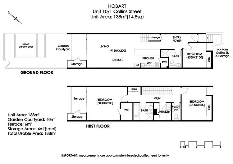 Floorplan of Homely unit listing, 10/1 Collins Street, Hobart TAS 7000