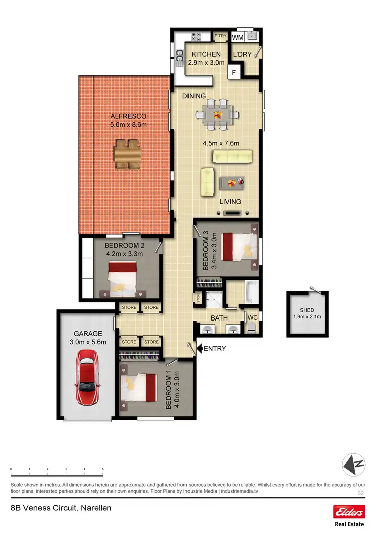 Floorplan of Homely semi-detached listing, 8B Veness Circuit, Narellan Vale NSW 2567