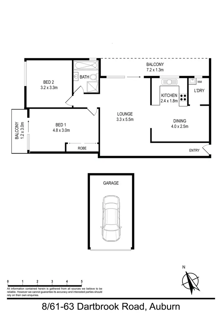 Floorplan of Homely unit listing, 8/61-63 Dartbrook Road, Auburn NSW 2144